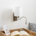 Brilagi - LED Εύκαμπτο φωτιστικό τοίχου NUBILA 1xE27/25W/230V + LED/3W ματ χρώμιο/λευκό