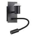 Brilagi - LED Εύκαμπτο φωτιστικό τοίχου NUBILA 1xE27/25W/230V + LED/3W μαύρο