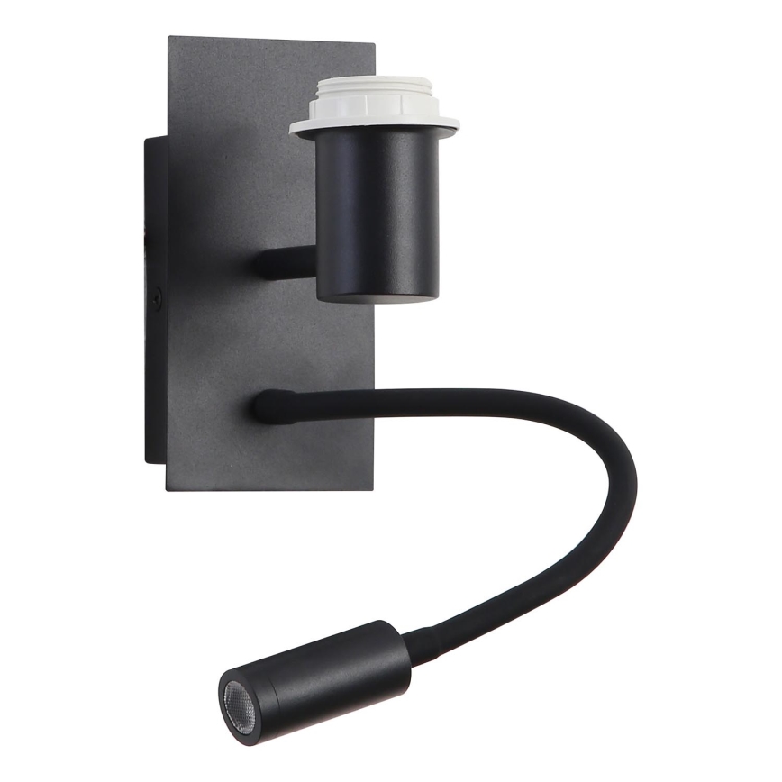 Brilagi - LED Εύκαμπτο φωτιστικό τοίχου NUBILA 1xE27/25W/230V + LED/3W μαύρο