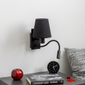 Brilagi - LED Εύκαμπτο φωτιστικό τοίχου NUBILA 1xE27/25W/230V + LED/3W μαύρο