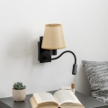 Brilagi - LED Εύκαμπτο φωτιστικό τοίχου NUBILA 1xE27/25W/230V + LED/3W μαύρο/ανοιχτό καφέ