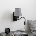 Brilagi - LED Εύκαμπτο φωτιστικό τοίχου NUBILA 1xE27/25W/230V + LED/3W μαύρο/γκρι