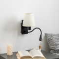Brilagi - LED Εύκαμπτο φωτιστικό τοίχου NUBILA 1xE27/25W/230V + LED/3W μαύρο/κρεμ