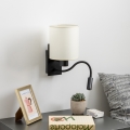 Brilagi - LED Εύκαμπτο φωτιστικό τοίχου NUBILA 1xE27/25W/230V + LED/3W μαύρο/κρεμ