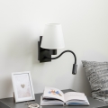 Brilagi - LED Εύκαμπτο φωτιστικό τοίχου NUBILA 1xE27/25W/230V + LED/3W μαύρο/λευκό
