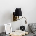 Brilagi - LED Εύκαμπτο φωτιστικό τοίχου NUBILA 1xE27/25W/230V + LED/3W ορείχαλκος/μαύρο