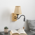 Brilagi - LED Εύκαμπτο φωτιστικό τοίχου NUBILA WOOD 1xE27/25W/230V + LED/3W δρυς/ανοιχτό καφέ