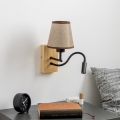 Brilagi - LED Εύκαμπτο φωτιστικό τοίχου NUBILA WOOD 1xE27/25W/230V + LED/3W δρυς/καφέ