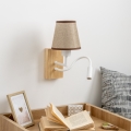 Brilagi - LED Εύκαμπτο φωτιστικό τοίχου NUBILA WOOD 1xE27/25W/230V + LED/3W δρυς/καφέ