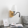 Brilagi - LED Εύκαμπτο φωτιστικό τοίχου NUBILA WOOD 1xE27/25W/230V + LED/3W δρυς/λευκό