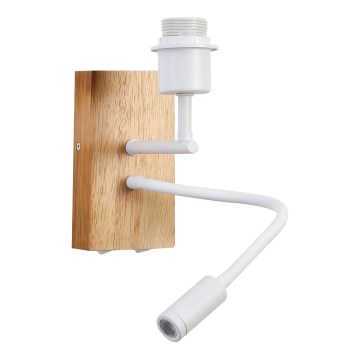 Brilagi - LED Εύκαμπτο φωτιστικό τοίχου NUBILA WOOD 1xE27/25W/230V + LED/3W δρυς/λευκό
