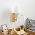 Brilagi - LED Εύκαμπτο φωτιστικό τοίχου NUBILA WOOD 1xE27/25W/230V + LED/3W δρυς/λευκό