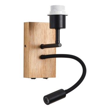 Brilagi - LED Εύκαμπτο φωτιστικό τοίχου NUBILA WOOD 1xE27/25W/230V + LED/3W δρυς/μαύρο