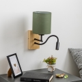 Brilagi - LED Εύκαμπτο φωτιστικό τοίχου NUBILA WOOD 1xE27/25W/230V + LED/3W δρυς/πράσινο