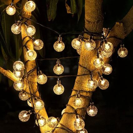 Brilagi - LED ηλιακή διακοσμητική αλυσίδα BUBBLE 200xLED/8 λειτουργίες 20μ IP65 ζεστό λευκό 800 mAh