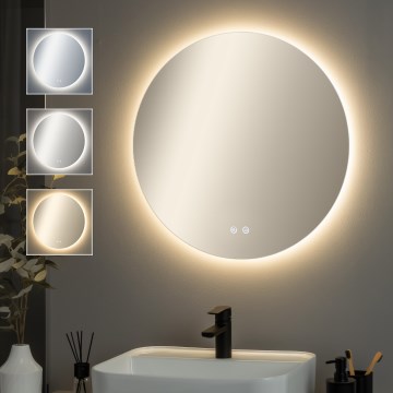 Brilagi - LED θερμαινόμενος καθρέφτης μπάνιου DEMI PRO LED/20W/230V Ø 60 cm IP44 CRI 90, ρυθμιζόμενος + CCT