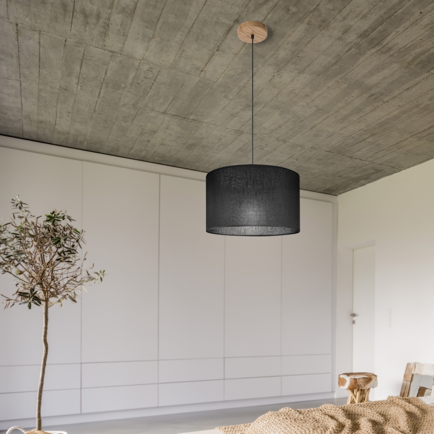 Brilagi - LED Κρεμαστό φωτιστικό οροφής ANTHONY 1xE27/60W/230V δρυς/μαύρο