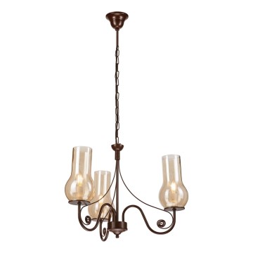 Brilagi - LED Κρεμαστό φωτιστικό οροφής COTTAGE 3xE14/40W/230V καφέ