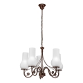 Brilagi - LED Κρεμαστό φωτιστικό οροφής COTTAGE 5xE14/40W/230V καφέ/λευκό