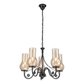 Brilagi - LED Κρεμαστό φωτιστικό οροφής COTTAGE 5xE14/40W/230V μαύρο/καφέ