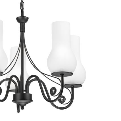 Brilagi - LED Κρεμαστό φωτιστικό οροφής COTTAGE 5xE14/40W/230V μαύρο/λευκό