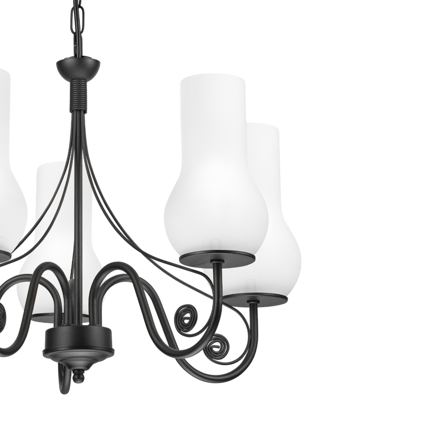 Brilagi - LED Κρεμαστό φωτιστικό οροφής COTTAGE 5xE14/40W/230V μαύρο/λευκό