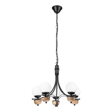 Brilagi - LED Κρεμαστό φωτιστικό οροφής COTTAGE 5xG9/40W/230V οξιά/λευκό