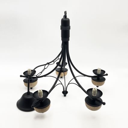 Brilagi - LED Κρεμαστό φωτιστικό οροφής COTTAGE 5xG9/40W/230V οξιά/λευκό
