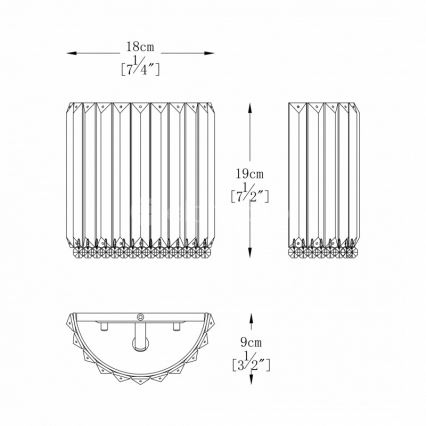 Brilagi - LED Κρυστάλλινο επιτοίχιο φωτιστικό GLAMOUR 1xG9/42W/230V