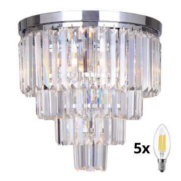 Brilagi - LED Κρυστάλλινο φωτιστικό οροφής MOZART 5xE14/40W/230V γυαλιστερό χρώμιο