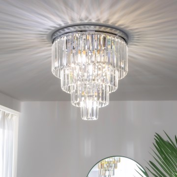 Brilagi - LED κρυστάλλινο φωτιστικό οροφής MOZART 5xE14/40W/230V διάμ. 40 cm γυαλιστερό χρώμιο
