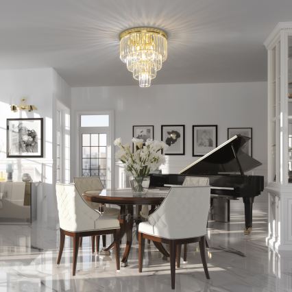 Brilagi - LED Κρυστάλλινο φωτιστικό οροφής MOZART 5xE14/40W/230V χρυσαφί