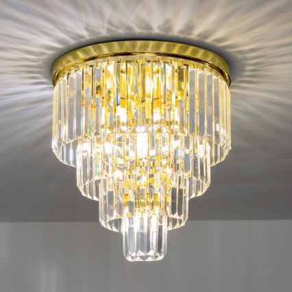 Brilagi - LED Κρυστάλλινο φωτιστικό οροφής MOZART 5xE14/40W/230V χρυσαφί