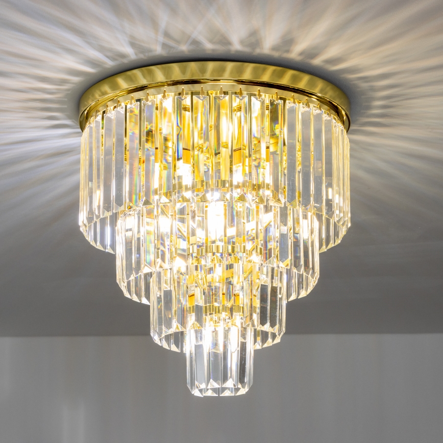 Brilagi - LED Κρυστάλλινο φωτιστικό οροφής MOZART 5xE14/40W/230V χρυσαφί