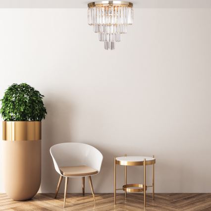 Brilagi - LED Κρυστάλλινο φωτιστικό οροφής MOZART 5xE14/40W/230V χρυσαφί