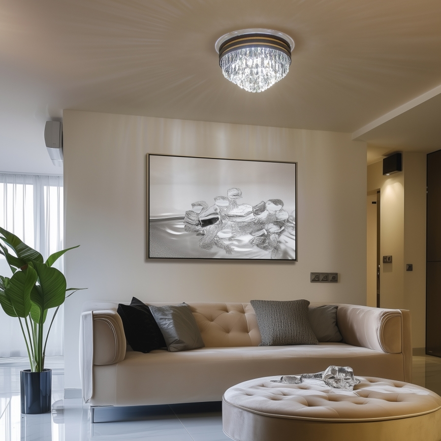 Brilagi - LED Κρυστάλλινο φωτιστικό οροφής VELURE 5xE14/40W/230V μαύρο