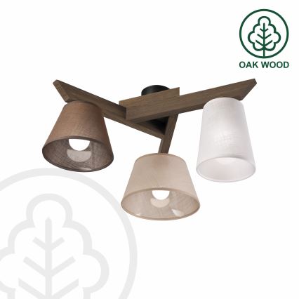 Brilagi - LED Οροφής φωτιστικό ANTHONY 3xE14/40W/230V δρυς καρυδιά