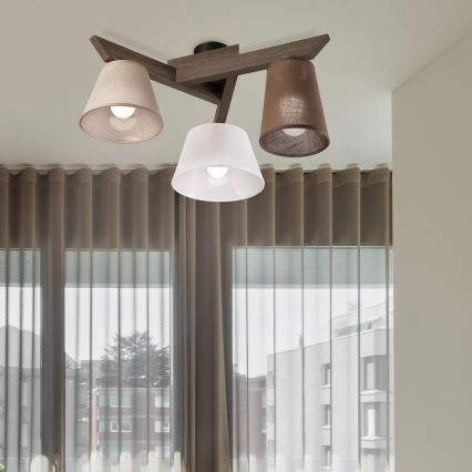 Brilagi - LED Οροφής φωτιστικό ANTHONY 3xE14/40W/230V δρυς καρυδιά