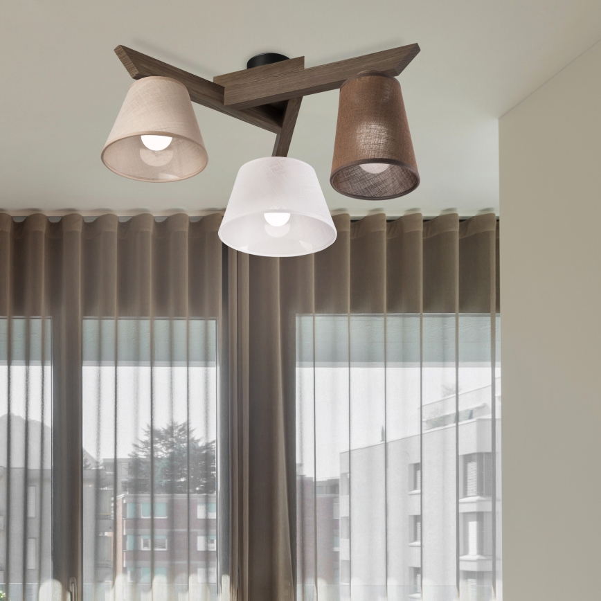 Brilagi - LED Οροφής φωτιστικό ANTHONY 3xE14/40W/230V δρυς καρυδιά