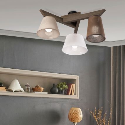 Brilagi - LED Οροφής φωτιστικό ANTHONY 3xE14/40W/230V δρυς καρυδιά