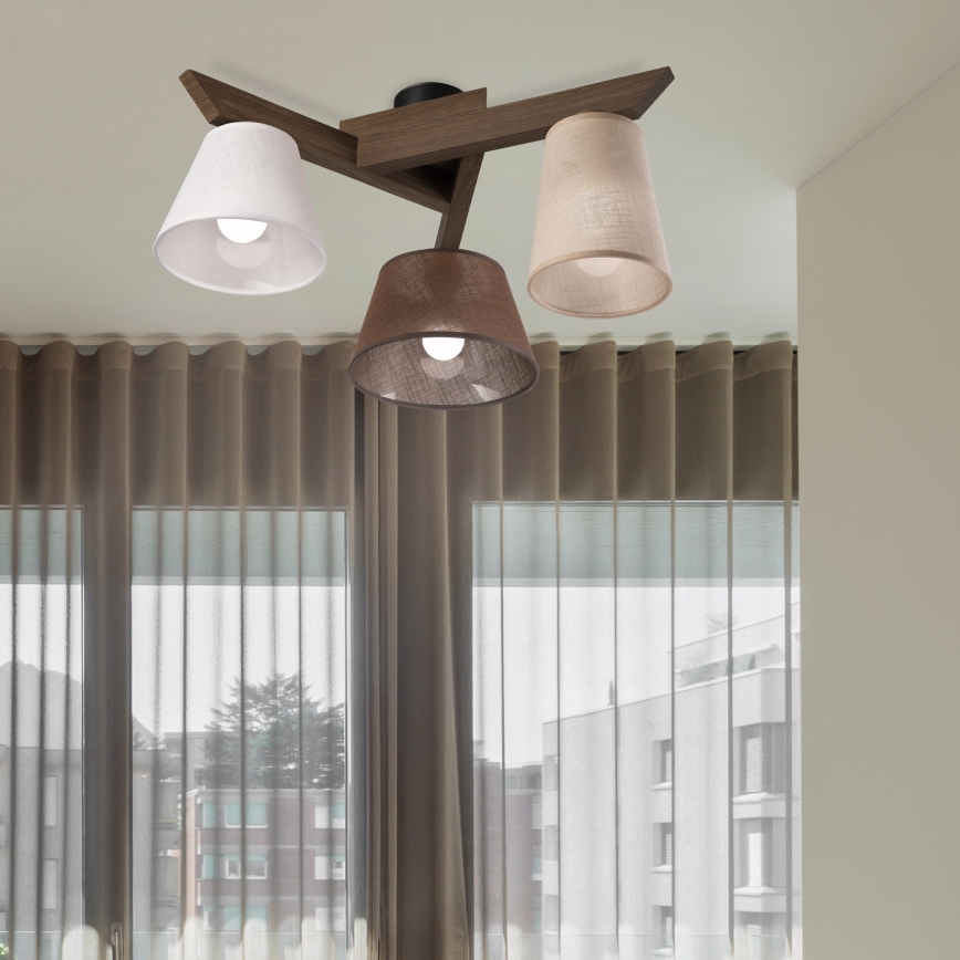 Brilagi - LED Οροφής φωτιστικό ANTHONY 3xE14/40W/230V δρυς καρυδιά