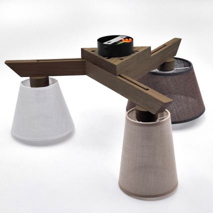 Brilagi - LED Οροφής φωτιστικό ANTHONY 3xE14/40W/230V δρυς καρυδιά