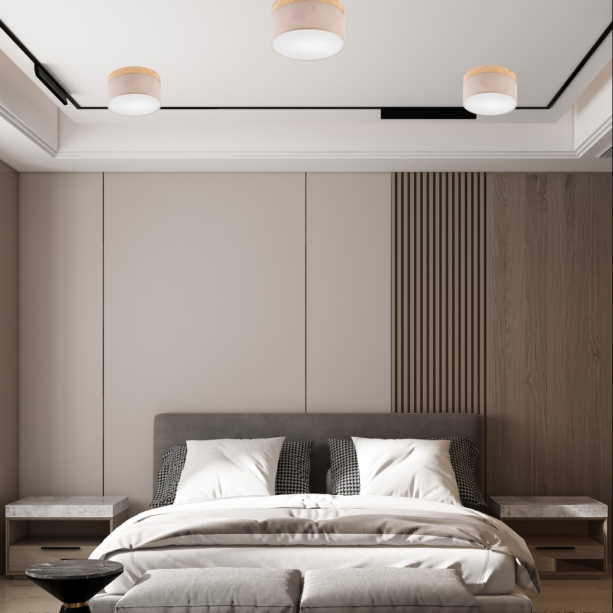 Brilagi - LED Οροφής φωτιστικό BELLADONNA 1xE27/15W/230V διάμ. 30 εκ. μπεζ/πεύκο