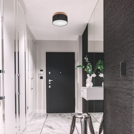 Brilagi - LED Οροφιαίο φωτιστικό BELLADONNA 1xE27/15W/230V διάμ. 30 εκ. μαύρο/δρυς