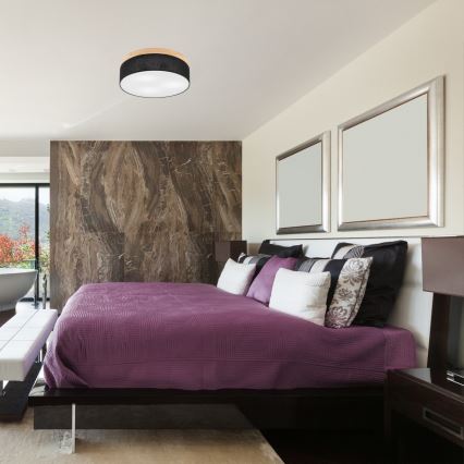 Brilagi - LED Οροφιαίο φωτιστικό BELLADONNA 3xE27/15W/230V διάμ. 50 εκ. μαύρο/πεύκο