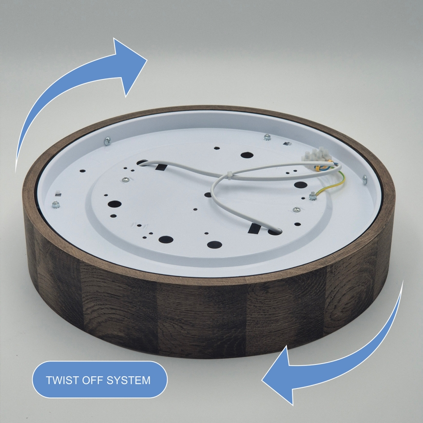 Brilagi - LED Οροφιαίο φωτιστικό CARVALHO 2xE27/60W/230V δρυς καρυδιά διάμ. 37 εκ.