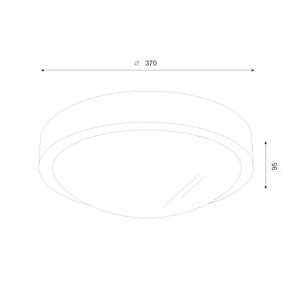 Brilagi - LED Οροφιαίο φωτιστικό CARVALHO SLIM 2xE27/60W/230V δρυς κερασιά διάμ. 37 εκ.
