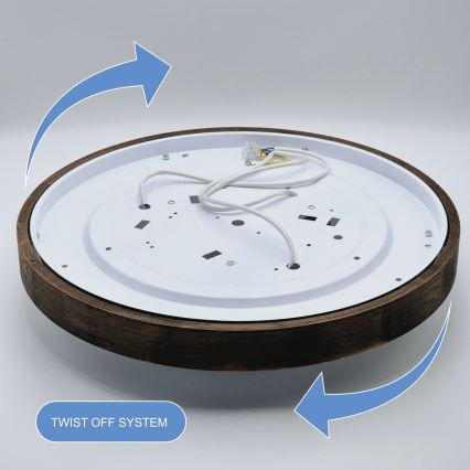 Brilagi - LED Οροφής Φωτιστικό CARVALHO SLIM 3xE27/60W/230V δρυς καρυδιά διάμ. 47 εκ.