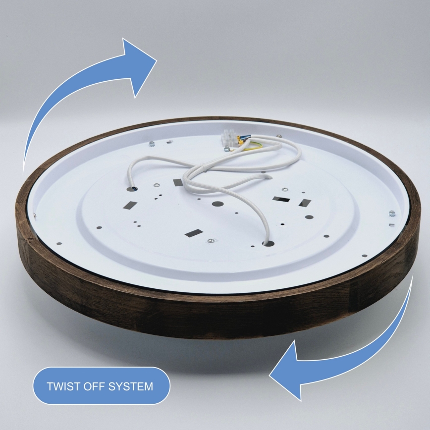 Brilagi - LED Οροφής Φωτιστικό CARVALHO SLIM 3xE27/60W/230V δρυς καρυδιά διάμ. 47 εκ.