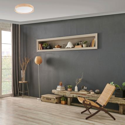 Brilagi - Οροφής φωτιστικό LED MANAROLA SIMPLE LED/24W/230V 3000K πεύκο διάμ. 41 εκ.